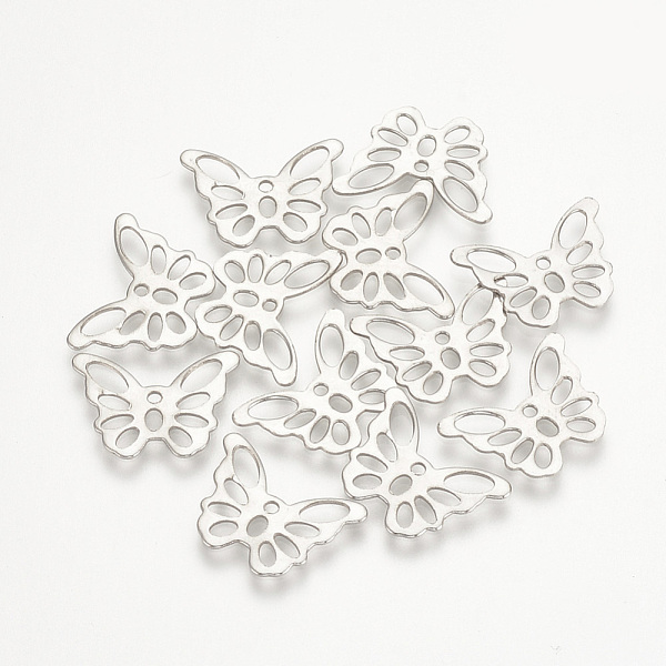 

PandaHall 304 Stainless Steel Charms, Cut-Out, Hollow, Butterfly, Stainless Steel Color, 9.5x13x0.5mm, Hole: 1mm 304 Stainless Steel...