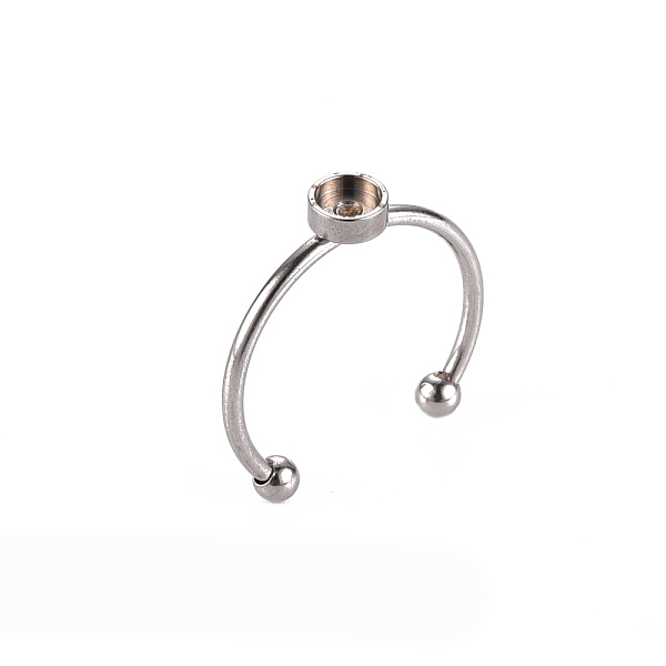 

PandaHall 201 Stainless Steel Cuff Pad Ring Settings, Laser Cut, Flat Round, Stainless Steel Color, Tray: 4mm, US Size 8(18mm) 201 Stainless...