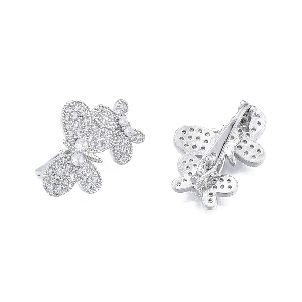 

PandaHall Brass Pave Clear Cubic Zirconia Twister Clasps, Butterfly, Real Platinum Plated, 23x17.5x10mm, Hole: 1.2mm Brass+Cubic Zirconia...