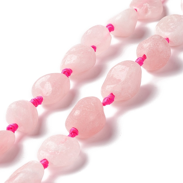 

PandaHall Natural Rose Quartz Beads Strands, Nuggets, 16~36.8x13~28.5x8~21mm, Hole: 2~3.8mm, about 13pcs/strand, 16.26~17.52''(41.3~44.5cm)...