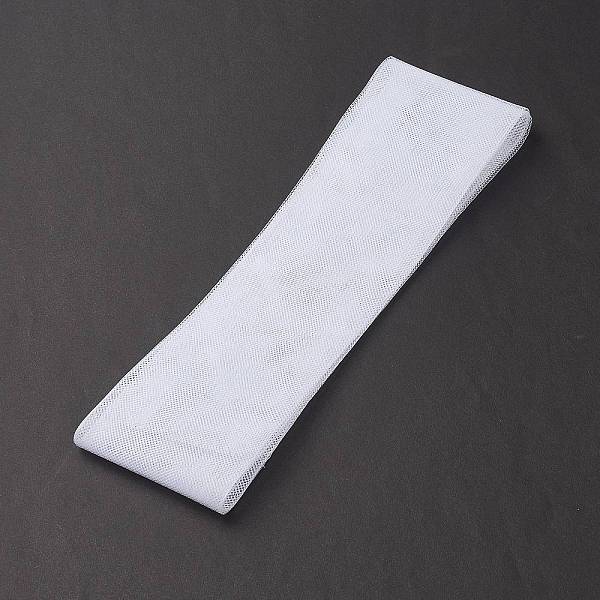 

PandaHall Polyester Deco Mesh Ribbons, Tulle Fabric for Garment Making, White, 3 inch(75mm) Polyester None White