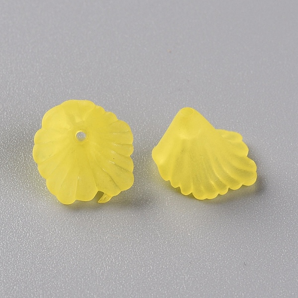 

PandaHall Frosted Acrylic Bead Caps, Flower, Yellow, 12x12x9mm, Hole: 1.2mm, about 1700pcs/500g Acrylic Yellow