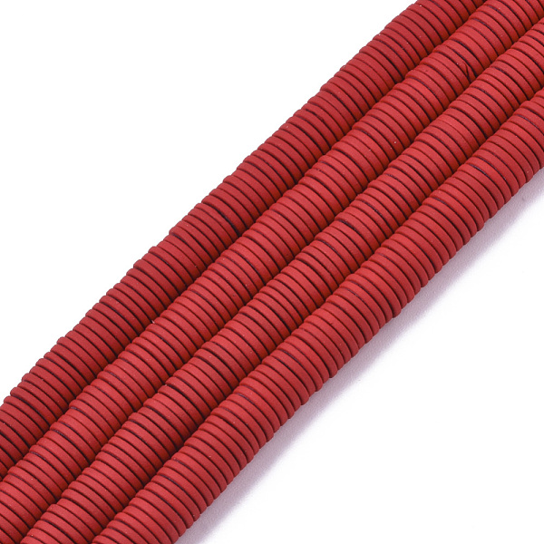

PandaHall Spray Painted Non-magnetic Synthetic Hematite Beads Strands, Heishi Beads, Flat Round/Disc, Red, 6x1mm, Hole: 0.8mm, about...