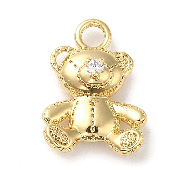 

PandaHall Brass Micro Pave Cubic Zirconia Pendants, Bear, Real 18K Gold Plated, 21x15x6.5mm, Hole: 3mm Brass+Cubic Zirconia Bear Clear