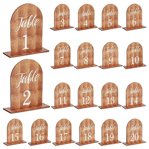 

PandaHall PH 20 Sets Wooden Table Number Table Signs with Stands Self Stand Wedding Centerpieces Wooden Sign for Wedding Reception Event...