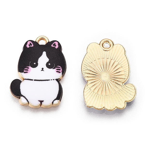 

PandaHall Printed Alloy Pendants, Light Glod, Cat Charms, Black, 21x14.5x1.5mm, Hole: 1.4mm Alloy Cat Shape Black