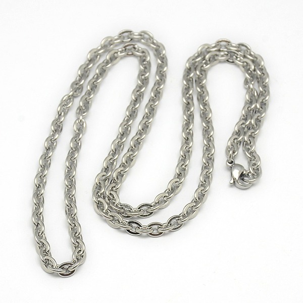 Tarnish Resistant Trendy Unisex 201 Stainless Steel Cable Chain Necklaces