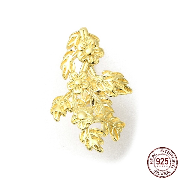 

PandaHall Rack Plating 925 Sterling Silver Ice Pick Pinch Bails, Flower, with S925 Stamp, Real 18K Gold Plated, 21x13x9mm, Pin: 1mm Sterling...
