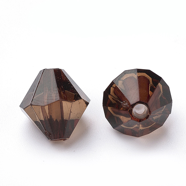 

PandaHall Transparent Acrylic Beads, Bicone, Coconut Brown, 4x4mm, Hole: 1.2mm, about 17000pcs/500g Acrylic Bicone Brown