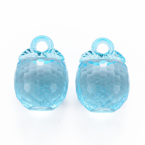 

PandaHall Autumn Theme Transparent Acrylic Pendants, Faceted, 3D Persimmon, Light Blue, 27.5x19.5mm, Hole: 4mm, about 95pcs/500g Acrylic...