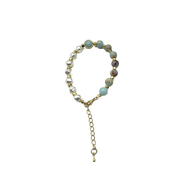 

PandaHall Natural Shoushan Stone Round Beaded Bracelet, Golden, 7-1/8~9-1/8 inch(18~23cm) Shoushan Stone