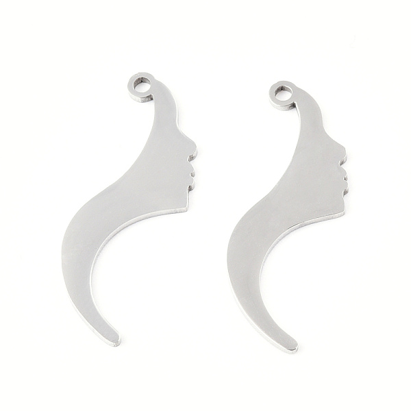 

PandaHall 201 Stainless Steel Pendants, Face Charm, Stainless Steel Color, 27x13x1mm, Hole: 1.4mm 201 Stainless Steel Others