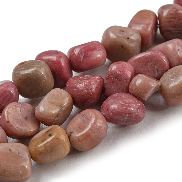 

PandaHall Natural Rhodochrosite Bead Strands, Tumbled Stone, Nuggets, 5~9x6~8x4.5~6mm, Hole: 0.8mm, about 51~58pcs/strand, 15.16''~15.35''...