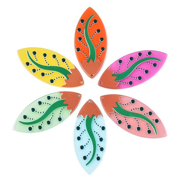 

PandaHall Translucent Cellulose Acetate(Resin) Pendants, 3D Printed, Leaf, Mixed Color, 57.5x25x2.5mm, Hole: 1.4mm Cellulose Acetate Leaf..., Multicolor