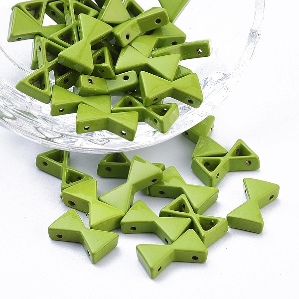 

PandaHall Spray Painted Alloy Multi-Strand Links, For Tile Elastic Bracelets Making, Bowknot, Lime Green, 13x8x3.5mm, Hole: 1mm Alloy...