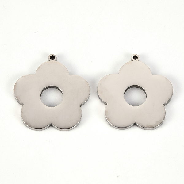 

PandaHall 201 Stainless Steel Pendants, Laser Cut, Flower, Stainless Steel Color, 25.5x23.5x2mm, Hole: 1.5mm 201 Stainless Steel Flower