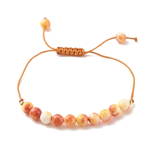 

PandaHall Round Natural White Jade Braided Bead Bracelet, Gemstone Adjustable Bracelet for Women, Orange, Inner Diameter: 3/4~3-1/8 inch...