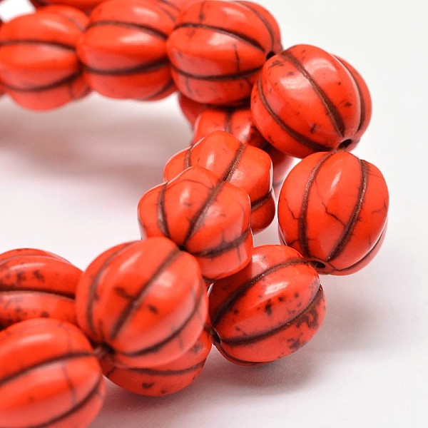 

PandaHall Synthetic Turquoise Bead Strands, Round, Dyed, Orange Red, 14mm, Hole: 1mm, about 329pcs/1000g Synthetic Turquoise Round Red