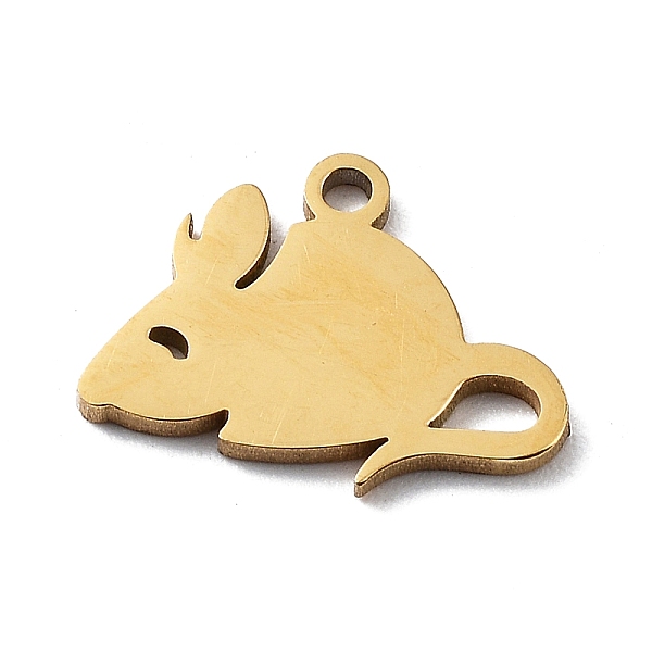 

PandaHall 304 Stainless Steel Charms, Golden, Laser Cut, Mouse, 10x13x1mm, Hole: 1.2mm 304 Stainless Steel Mouse