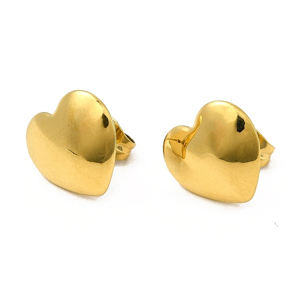

PandaHall Ion Plating(IP) 304 Stainless Steel Heart Stud Earrings for Women, Real 18K Gold Plated, 11x12mm, Pin: 0.8mm 304 Stainless Steel...