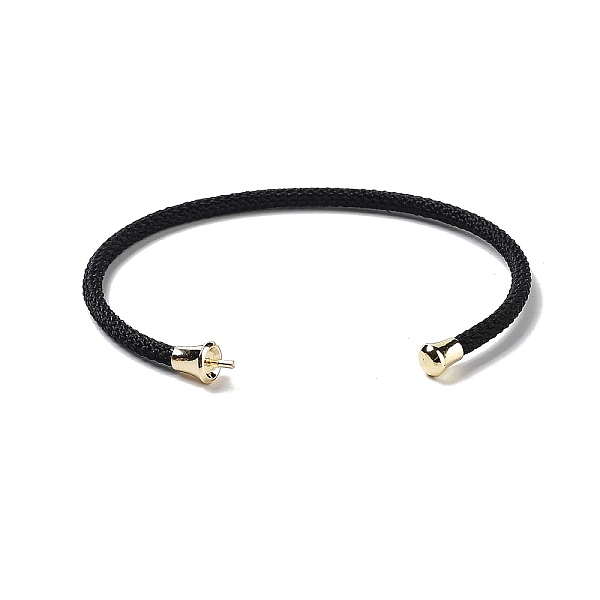 

PandaHall Stainless Steel Cuff Bangle Making, with Golden Tone Brass Finding, for Half Drilled Beads, Black, Inner Diameter: 1-3/4x2-3/8...