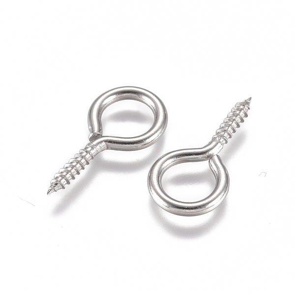 

PandaHall 304 Stainless Steel Screw Eye Pin Peg Bails, For Half Drilled Beads, Stainless Steel Color, 17x8.5x1.5mm, Hole: 6mm, Pin: 1.8mm...