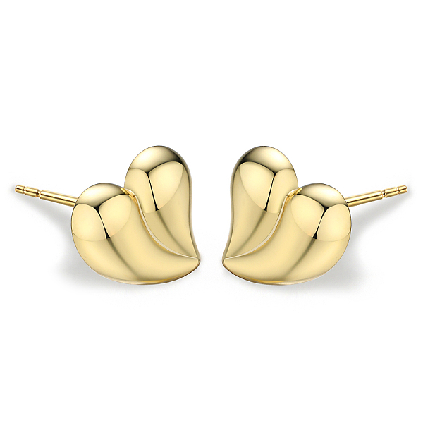 

PandaHall S925 Sterling Silver Heart Stud Earrings, Fashionable and Sweet