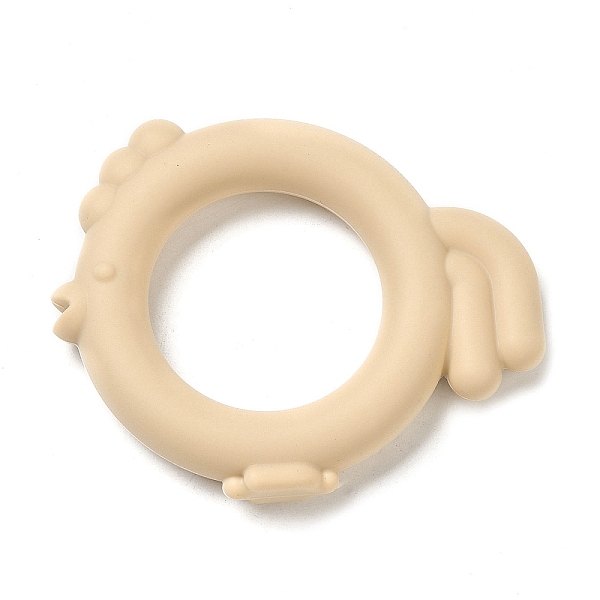 

PandaHall Silicone Teether Boys Girls Baby Molar Teether Chew Toys, Teething Toy, Chick, 73x60x12mm, Inner Diameter: 35mm Silicone Chick..., Orange