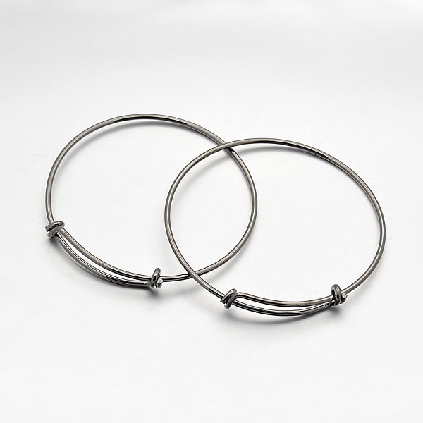 

PandaHall Adjustable Brass Expandable Bangle Making, Gunmetal, 64mm Brass