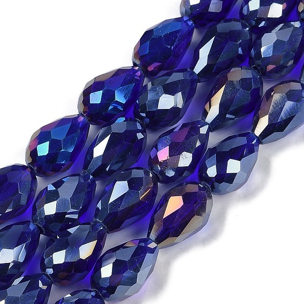 Transparentes perles de verre de galvanoplastie brins