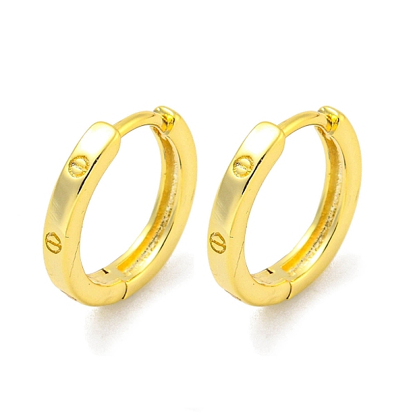 

PandaHall Brass Hoop Earrings, Round, Real 18K Gold Plated, 13x2mm Brass Round
