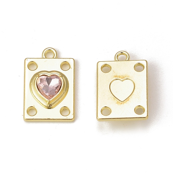 

PandaHall Rack Plating Alloy Glass Pendants, Golden, Rectangle with Heart Charms, Pink, 19.5x12.5x5mm, Hole: 1.8mm Alloy+Glass Rectangle...