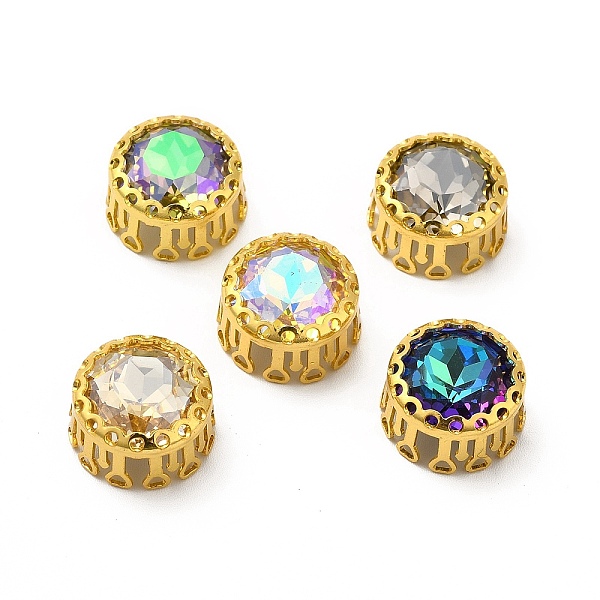 

PandaHall Round Shaped Sew on Rhinestone, Glass Rhinestone, Garments Accessories, Multi-Strand Links, with Golden Tone Brass Findings, Mixed..., Multicolor