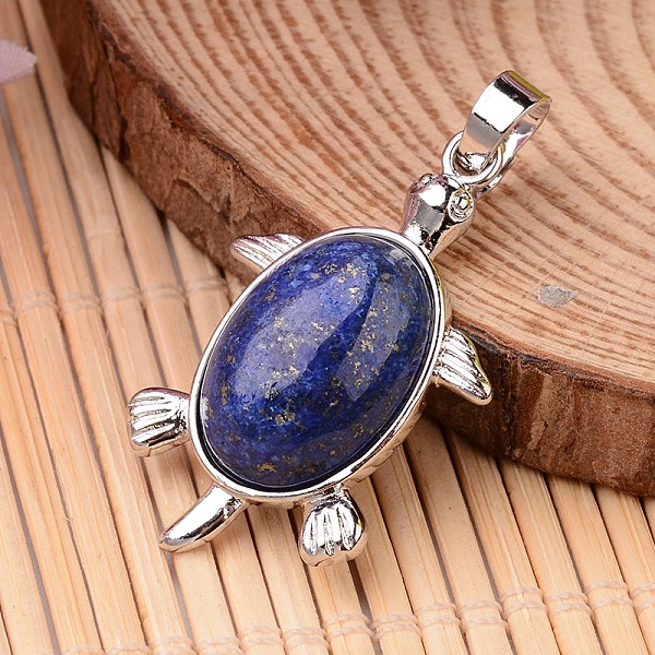 

PandaHall Tortoise Platinum Tone Brass Lapis Lazuli Pendants, Dyed & Heated, 34x21x7mm, Hole: 5x7mm Lapis Lazuli Tortoise