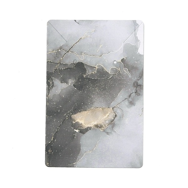 

PandaHall Hot Stamping Cardboard Paper Jewelry Display Cards, for Hanging Earring & Necklace, Rectangle, Gray, 9x6x0.04cm, Hole: 1.6mm Paper...