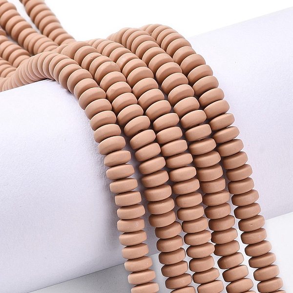 

PandaHall Handmade Polymer Clay Beads Strands, for DIY Jewelry Crafts Supplies, Flat Round, Camel, 6~7x3mm, Hole: 1.5mm, about..., Brown