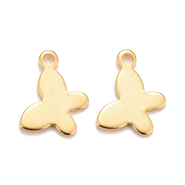 

PandaHall 201 Stainless Steel Charms, Butterfly, Real 24k Gold Plated, 8.5x12x1.1mm, Hole: 1.4mm 201 Stainless Steel Butterfly