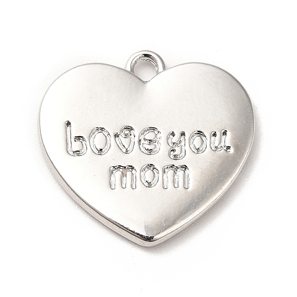 

PandaHall Rack Plating Alloy Pendants, Cadmium Free & Lead Free, Heart with Word Love You Mom, Platinum, 18x19.5x2mm, Hole: 1.8mm Alloy...