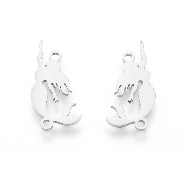 

PandaHall 201 Stainless Steel Links Connectors, Laser Cut, Mermaid, Stainless Steel Color, 22x11x1mm, Hole: 1.5mm 201 Stainless Steel Fish