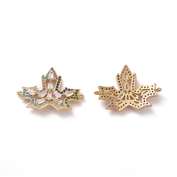 

PandaHall Autumn Theme Brass Micro Pave Cubic Zirconia Links connectors, Maple Leaf, Colorful, Golden, 19x26x3mm, Hole: 0.8mm Brass+Cubic...