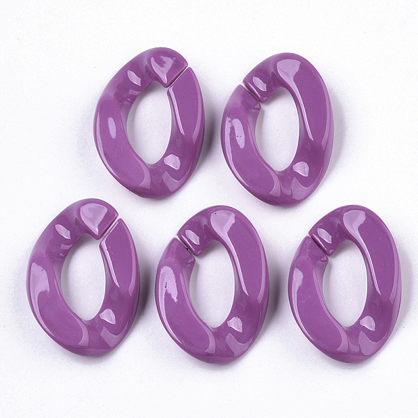 

PandaHall Opaque Acrylic Linking Rings, Quick Link Connectors, for Curb Chains Making, Twist, Magenta, 30x21x6mm, Inner Diameter: 16x8mm..., Pink