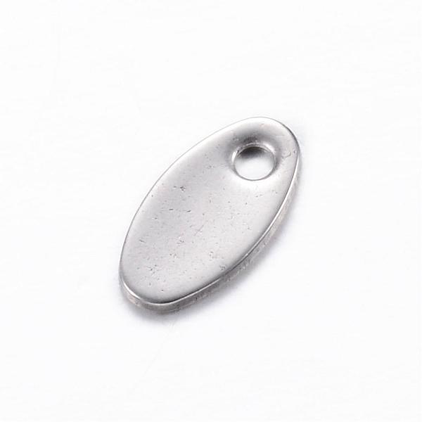 

PandaHall 201 Stainless Steel Charms, Stamping Blank Tag, Oval, Stainless Steel Color, 8.5x4.5x1mm, Hole: 1mm 201 Stainless Steel Oval