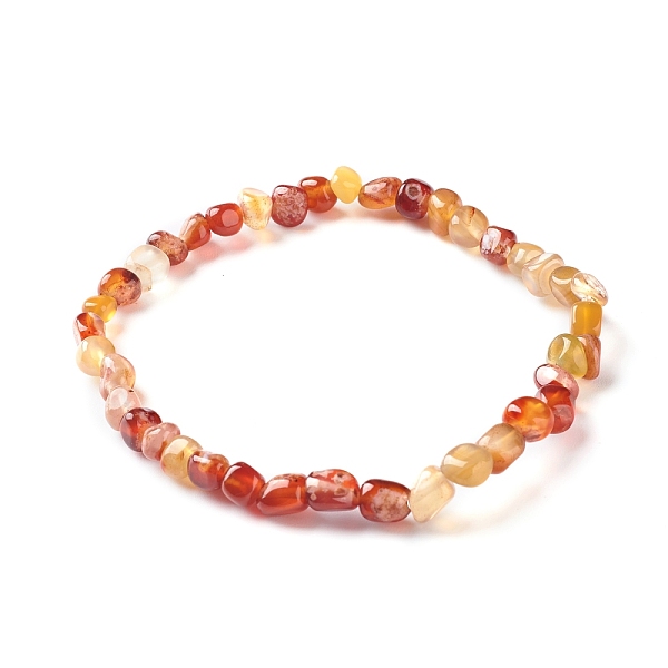 

PandaHall Natural Carnelian(Dyed) Chip Beads Bracelet for Girl Women, Stone Stretch Bracelet, Inner Diameter: 1-7/8~2-1/4 inch(4.9~5.8cm)...