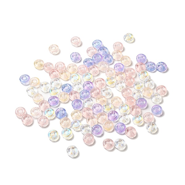 

PandaHall Transparent Glass Beads, Flat Round with Pig, Mixed Color, 14x5.5mm, Hole: 1mm Glass Flat Round Multicolor