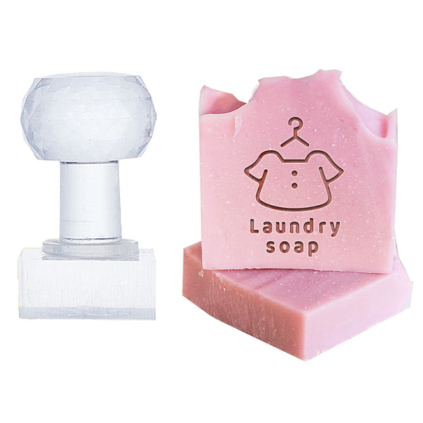 

PandaHall PH "Laundry Soap" Stamp, Clothes Soap Embossing Stamp with Handle Round Soap Chapter Imprint Stamp for DIY Handmade Soap Supplies..., Clear