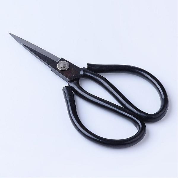 PandaHall Steel Scissors, Black, 200x105x10mm Steel Black