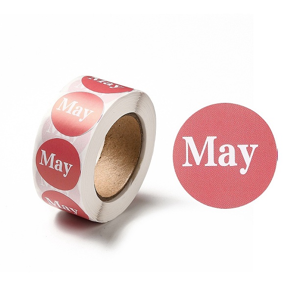 

PandaHall Paper Sticker Rolls, Round Dot Decals for DIY Scrapbooking, Craft, Light Coral, 25mm, about 500pcs/roll Paper Word