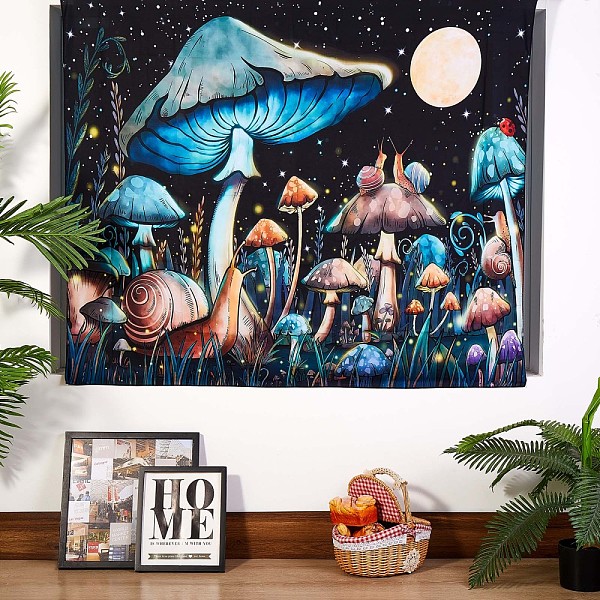 

PandaHall Black Light Aesthetic Mushroom Wall Tapestry, Starry Night Art Tapestry, for Neon Party Wall, Bedroom, Living Room, Colorful...