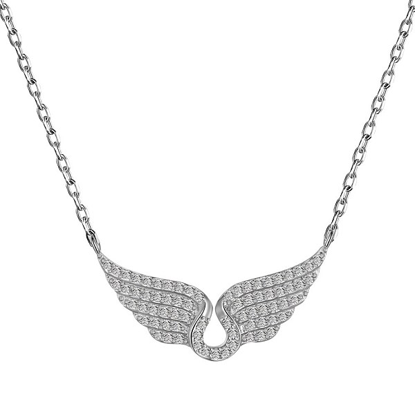 

PandaHall 925 Sterling Silver Pendant Necklaces, Micro Pave Clear Cubic Zirconia, Wings, Real Platinum Plated, 16.02 inch(40.7cm) Sterling...
