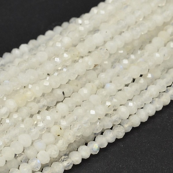 

PandaHall Faceted Round Natural Rainbow Moonstone Bead Strands, 3mm, Hole: 0.5mm, about 146pcs/strand, 15.5 inch Rainbow Moonstone Round
